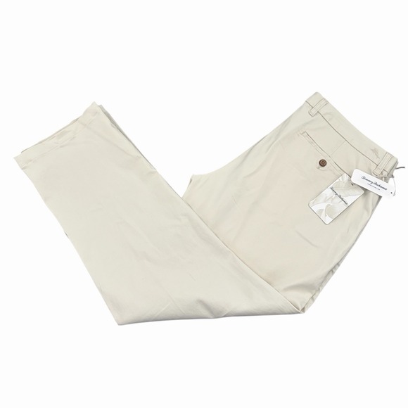 Tommy Bahama Boracay Chino Pants Men's 36 x 28 Bleached Sand Flat Front $125 NWT
